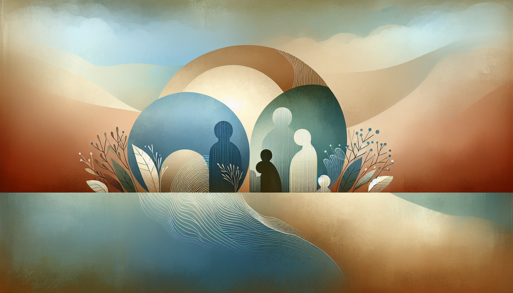 Abstract illustration representing child safety and protection for article: Age-Appropriate Conversations About Family Changes