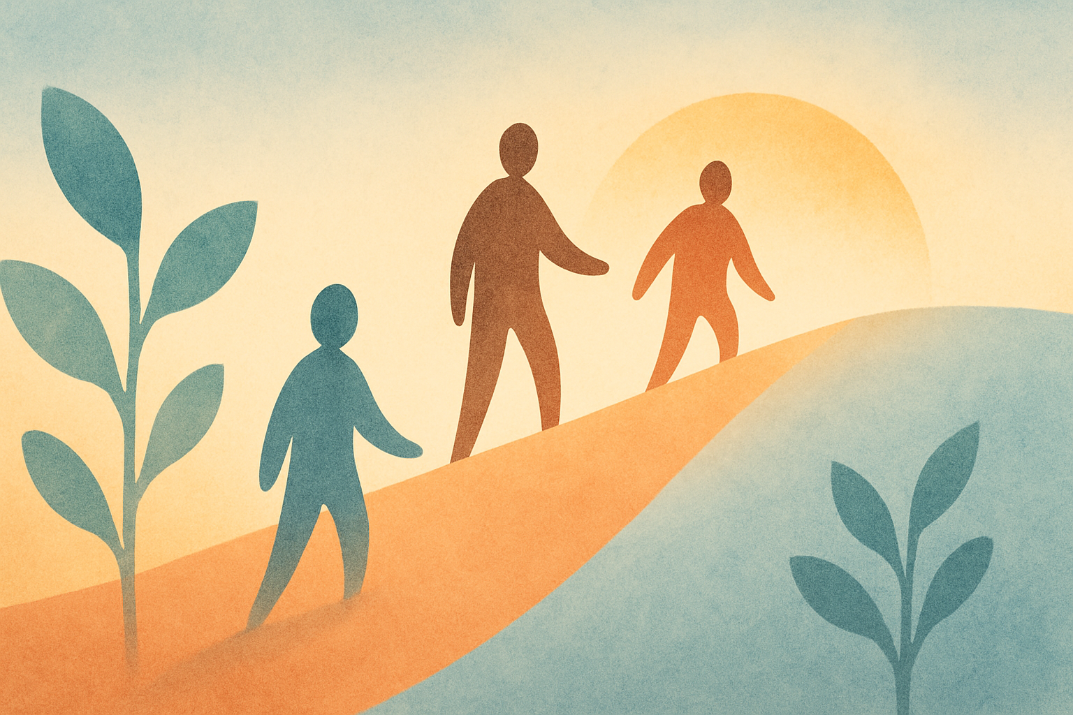 Abstract illustration representing child welfare and growth for article: Navigating the Path to Family Reunification