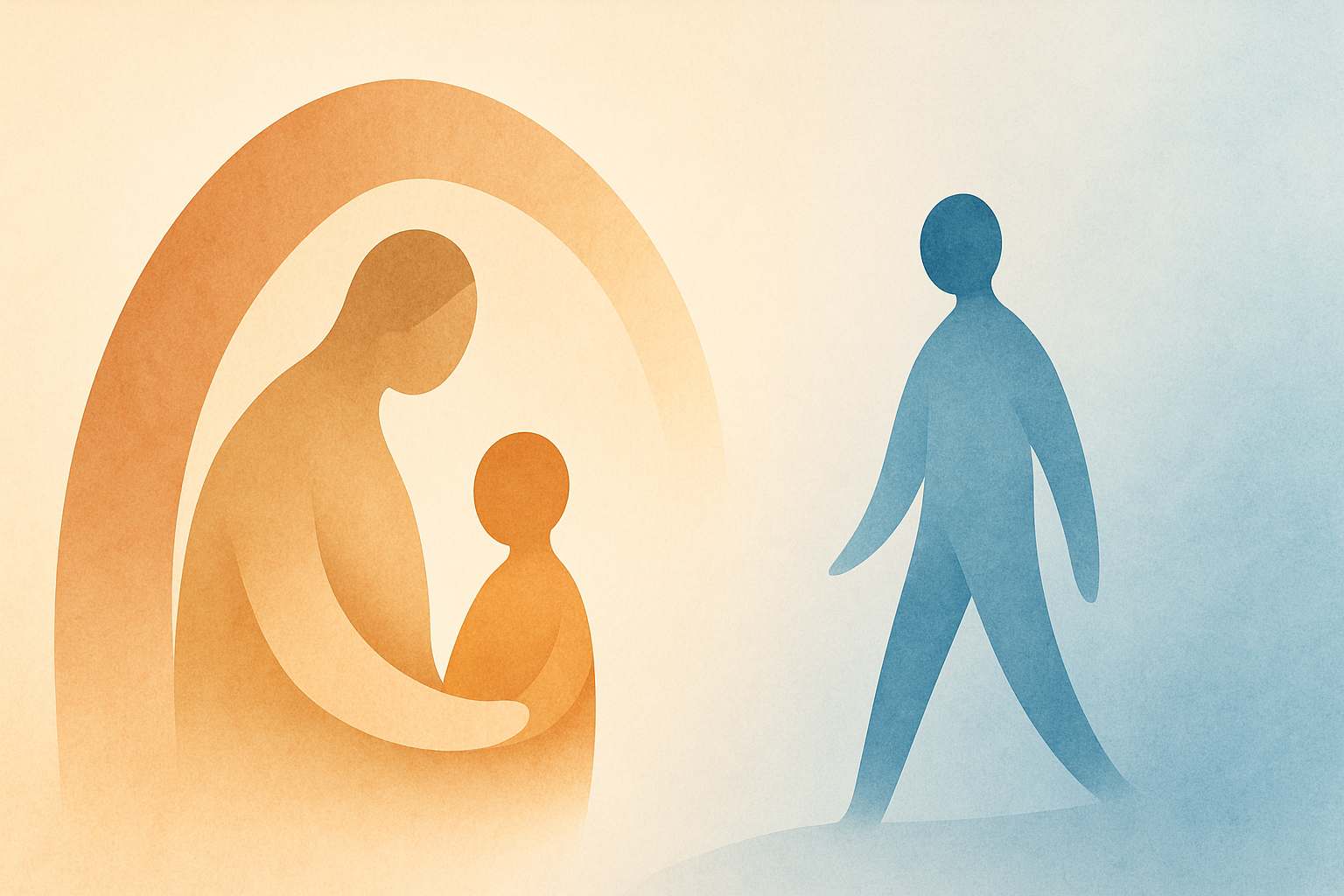 Abstract illustration representing child safety and protection for article: Supporting Children Through Family Transitions