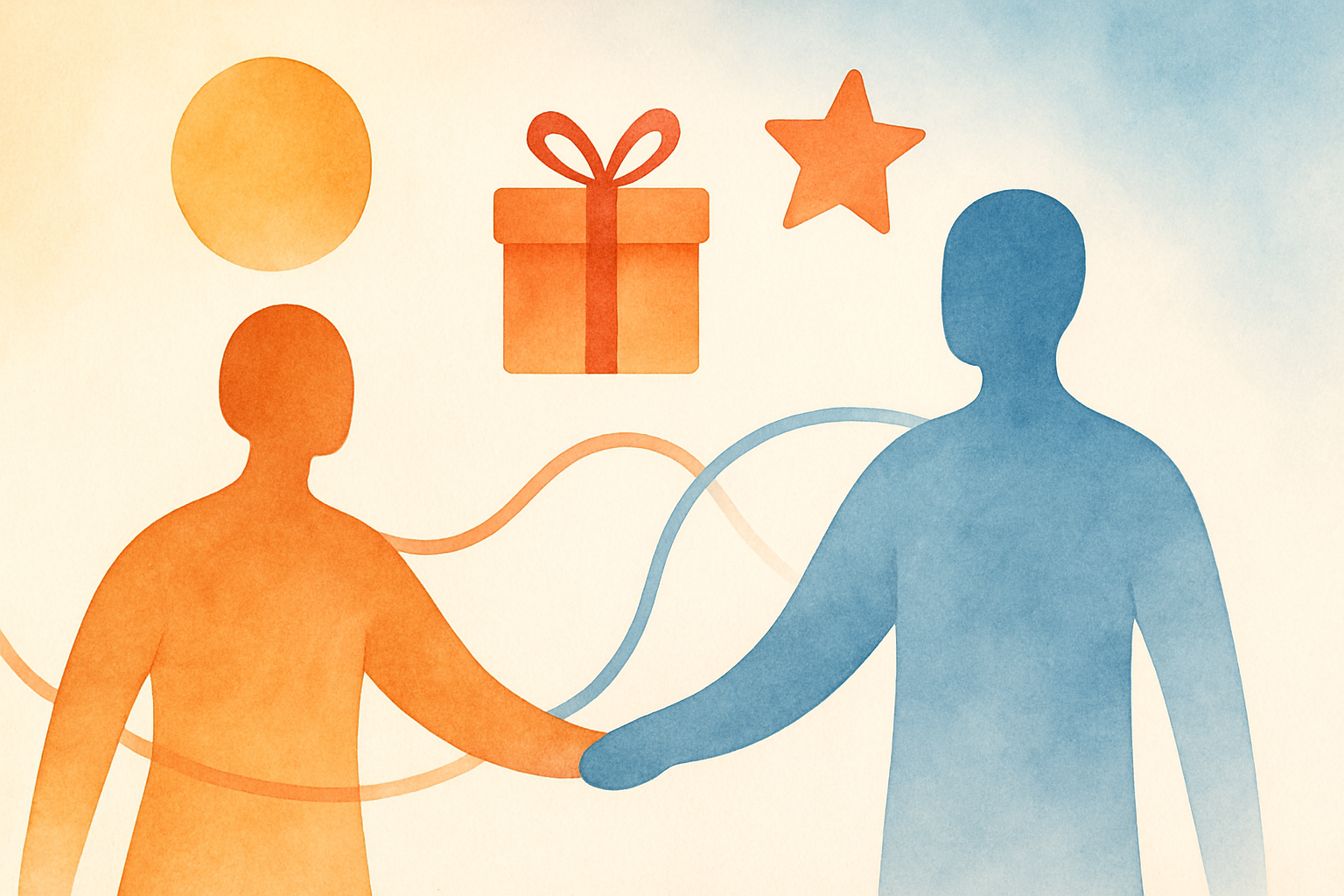 Abstract illustration representing cooperative co-parenting for article: Navigating Holidays and Special Occasions in Co-Pa